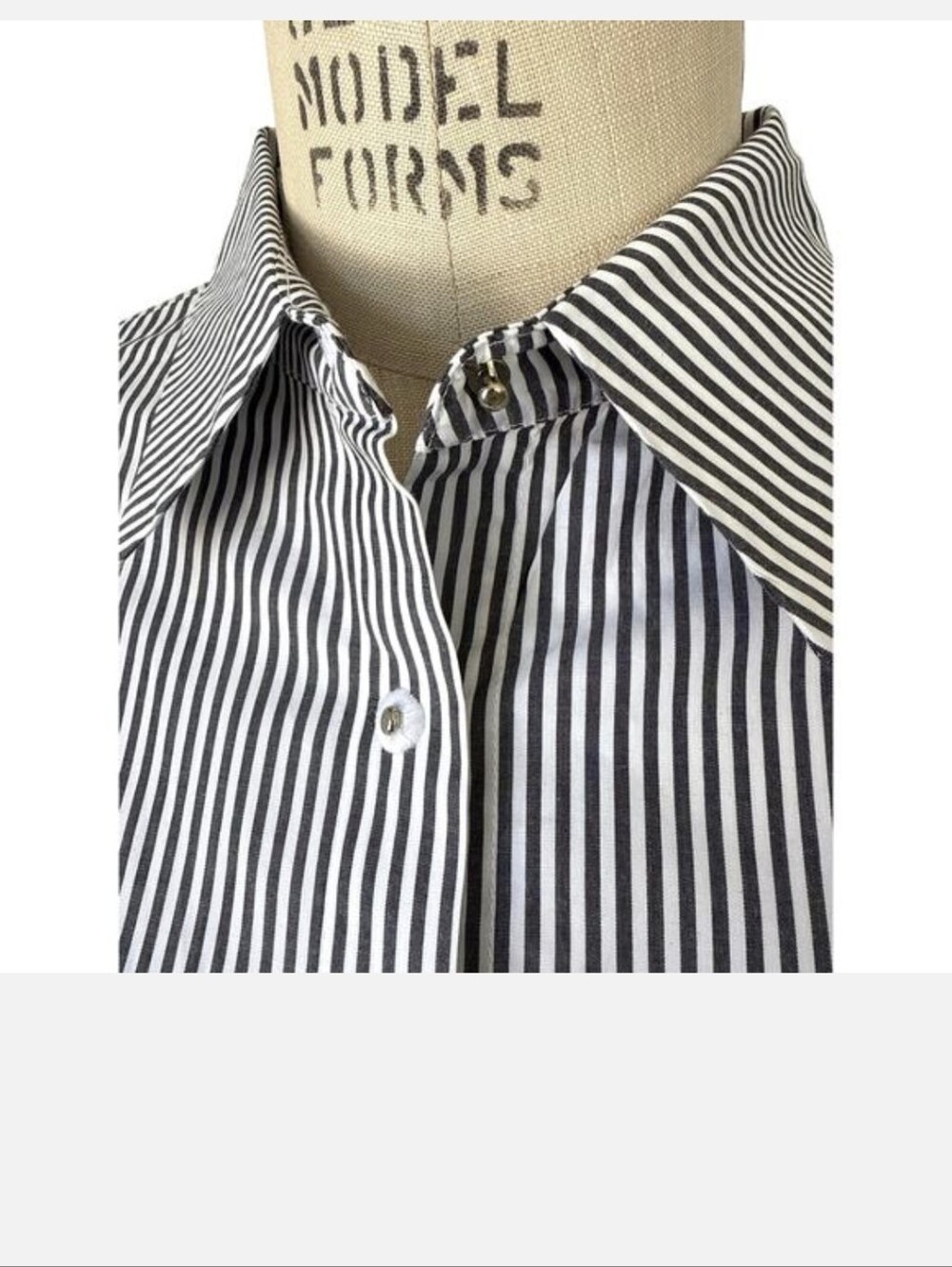Misha Nonoo Husband Shirt Black & White Stripe Silver Studs Large Meghan Markle - Picture 3 of 10